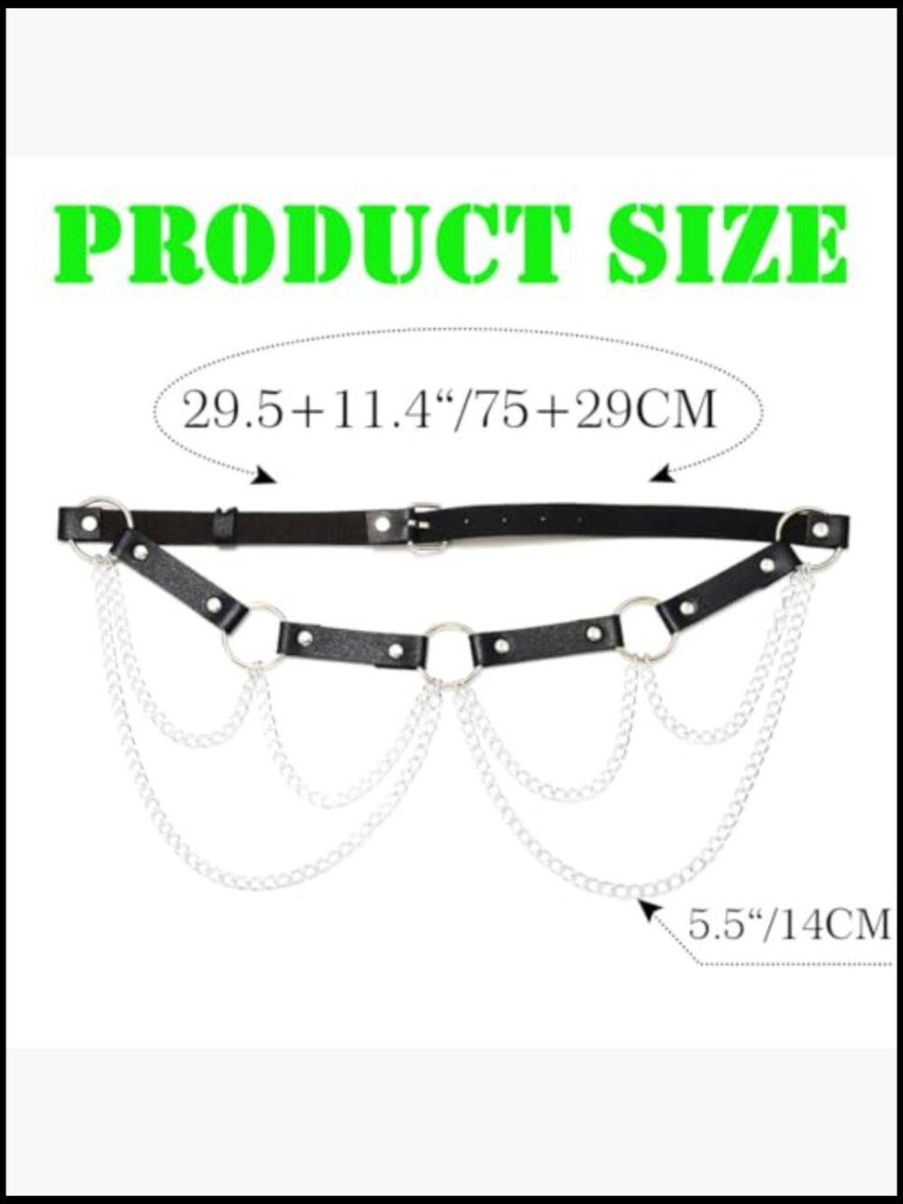 Chained Waist Belt Harness Fashion Punk Gothic Body Chain Adjustable - Picture 5 of 7